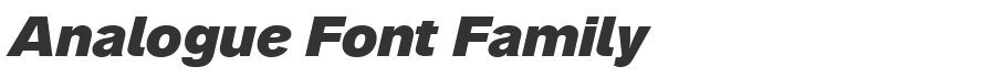 Analogue Font Family