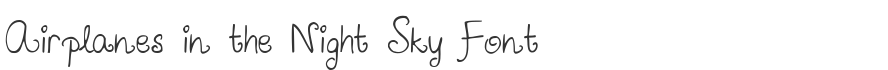 Airplanes in the Night Sky Font