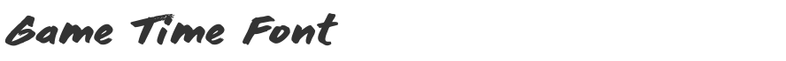Game Time Font