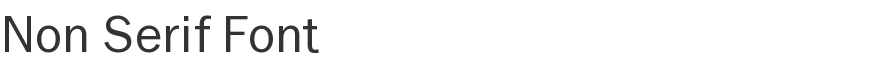 Non Serif Font