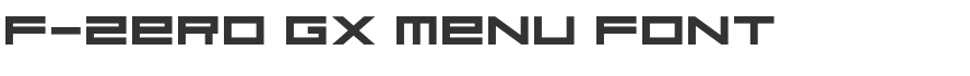 F-Zero GX Menu Font