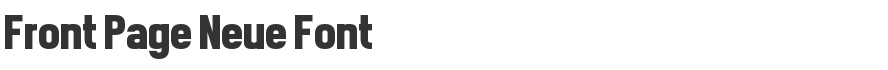 Front Page Neue Font