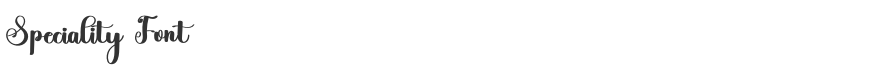 Speciality Font
