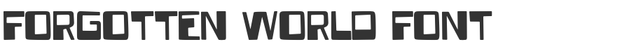 Forgotten World Font