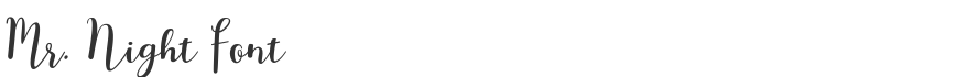 Mr. Night Font