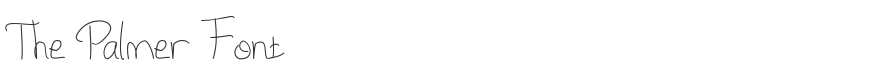 The Palmer Font