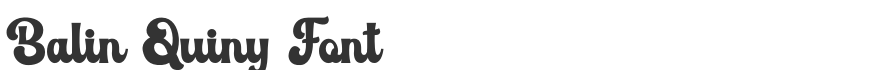 Balin Quiny Font