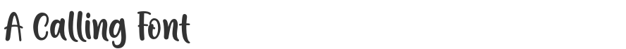 A Calling Font
