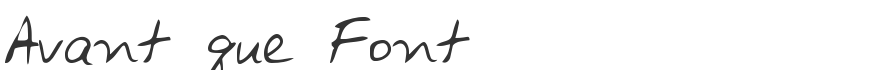 Avant que Font