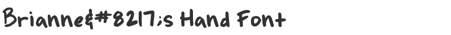 Brianne’s Hand Font