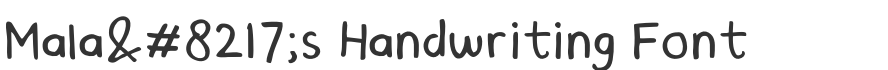 Mala’s Handwriting Font