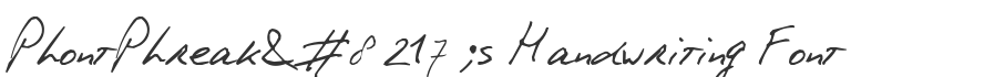 PhontPhreak’s Handwriting Font