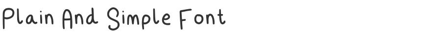 Plain And Simple Font