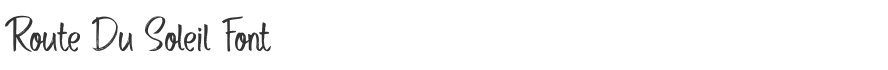 Route Du Soleil Font