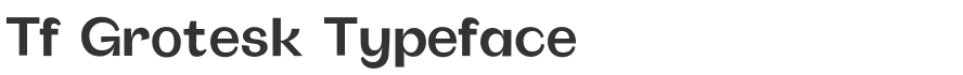 Tf Grotesk Typeface