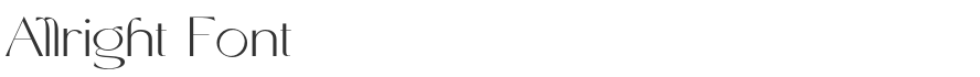 Allright Font