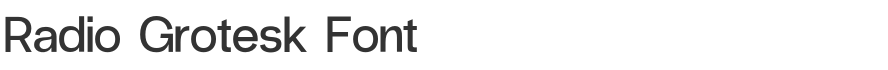 Radio Grotesk Font