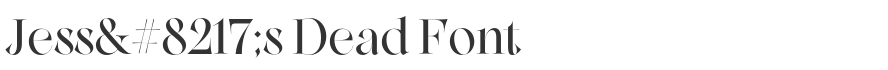 Jess’s Dead Font