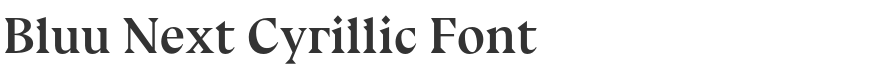 Bluu Next Cyrillic Font