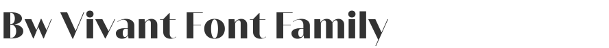 Bw Vivant Font Family