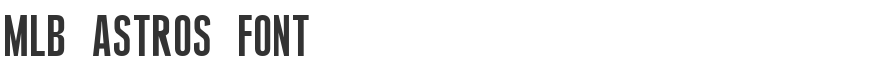 MLB Astros Font