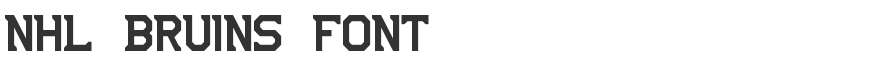 NHL Bruins Font