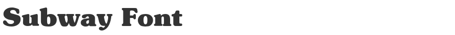 Subway Font