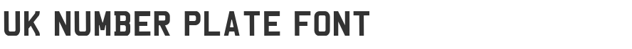 UK Number Plate Font