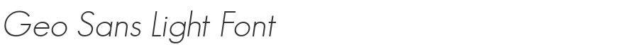 Geo Sans Light Font