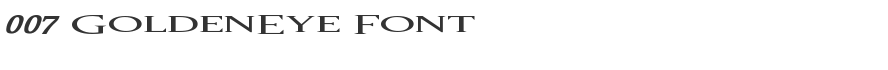 007 GoldenEye Font