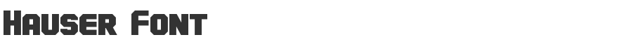 Hauser Font