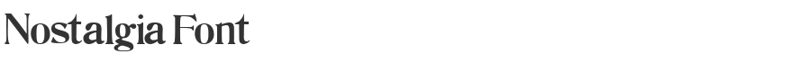 Nostalgia Font