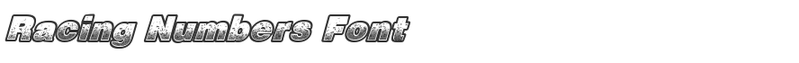 Racing Numbers Font