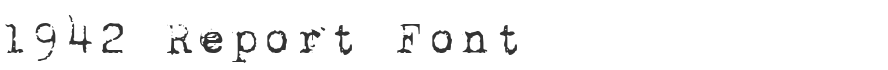 1942 Report Font