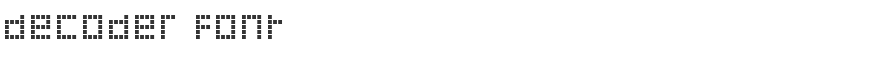 Decoder Font