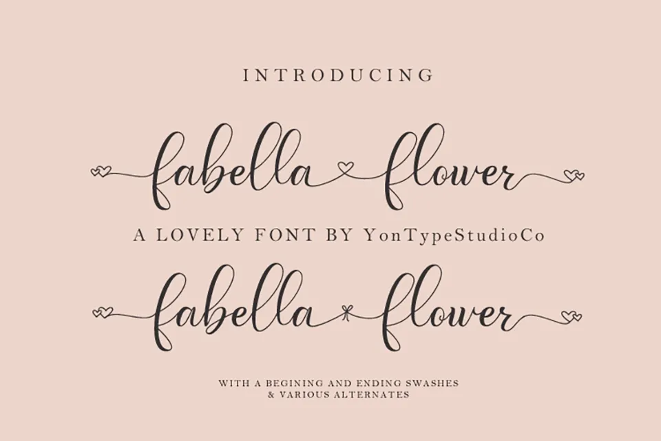 Fabella Flower Calligraphy Font