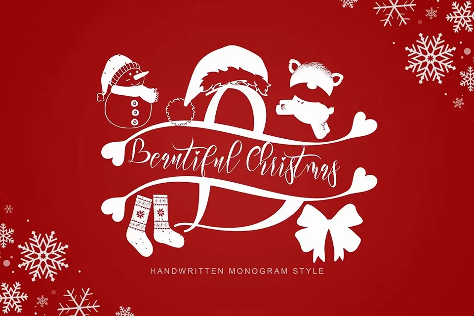 Beautiful Christmas Monogram Font