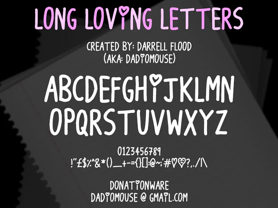Long Loving Letters Font