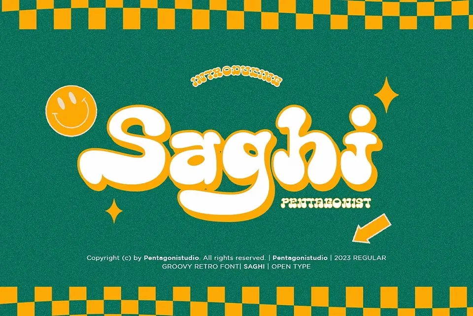Saghi  Groovy Retro Font