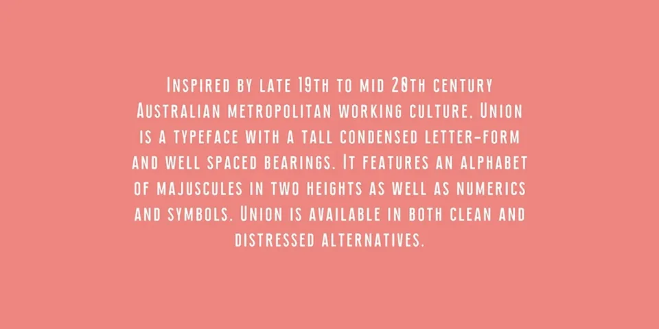 Union Condensed Font