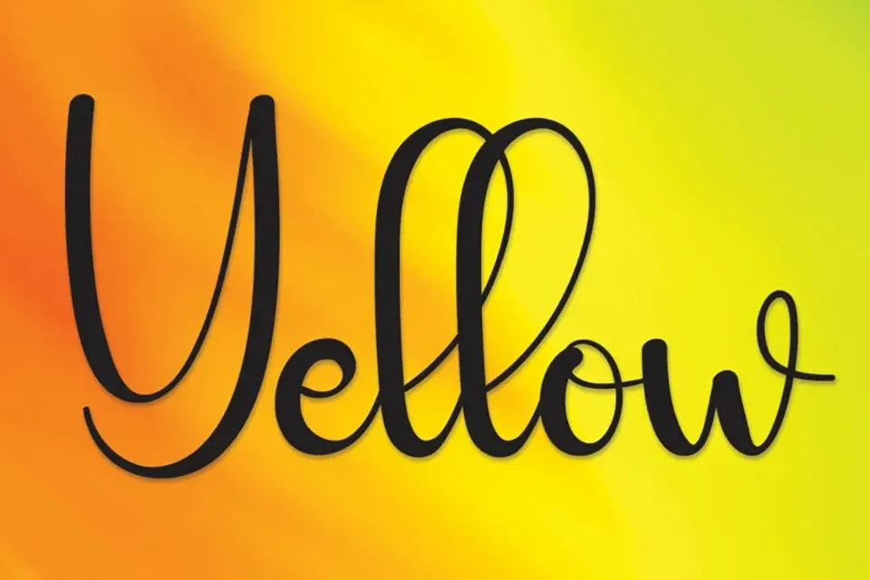 Yellow Script Font