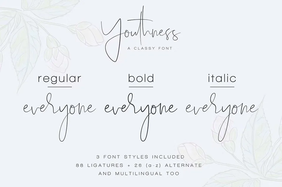 Youthness Script Font