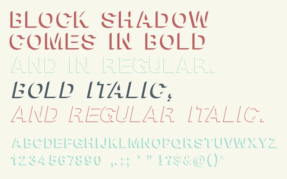 Block Shadow Font