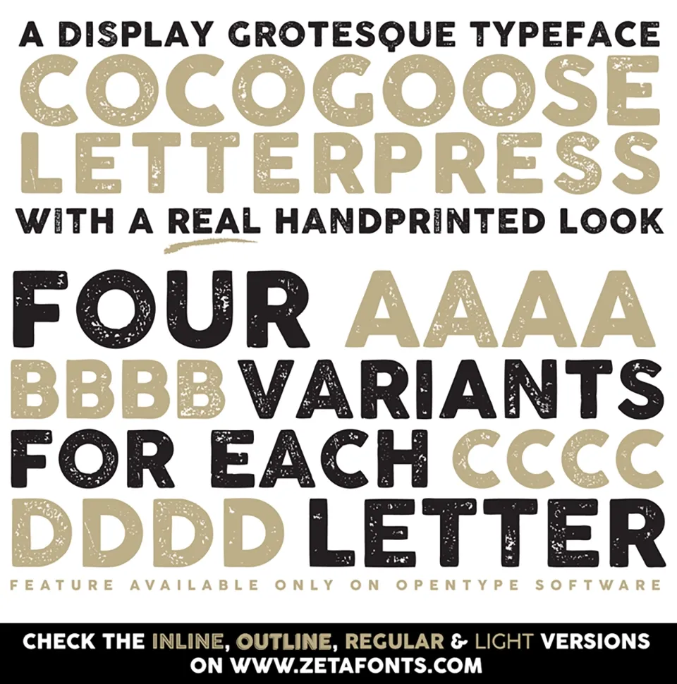 Cocogoose Letterpress Font