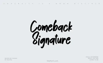 Comeback Signature Font