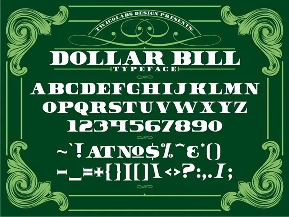 Dollar Bill Font