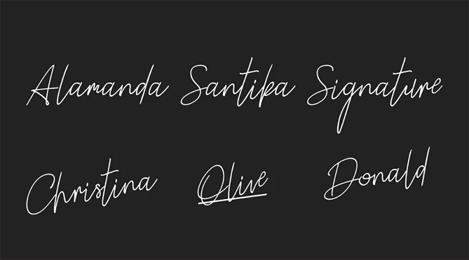 Alamanda Santika Signature Font