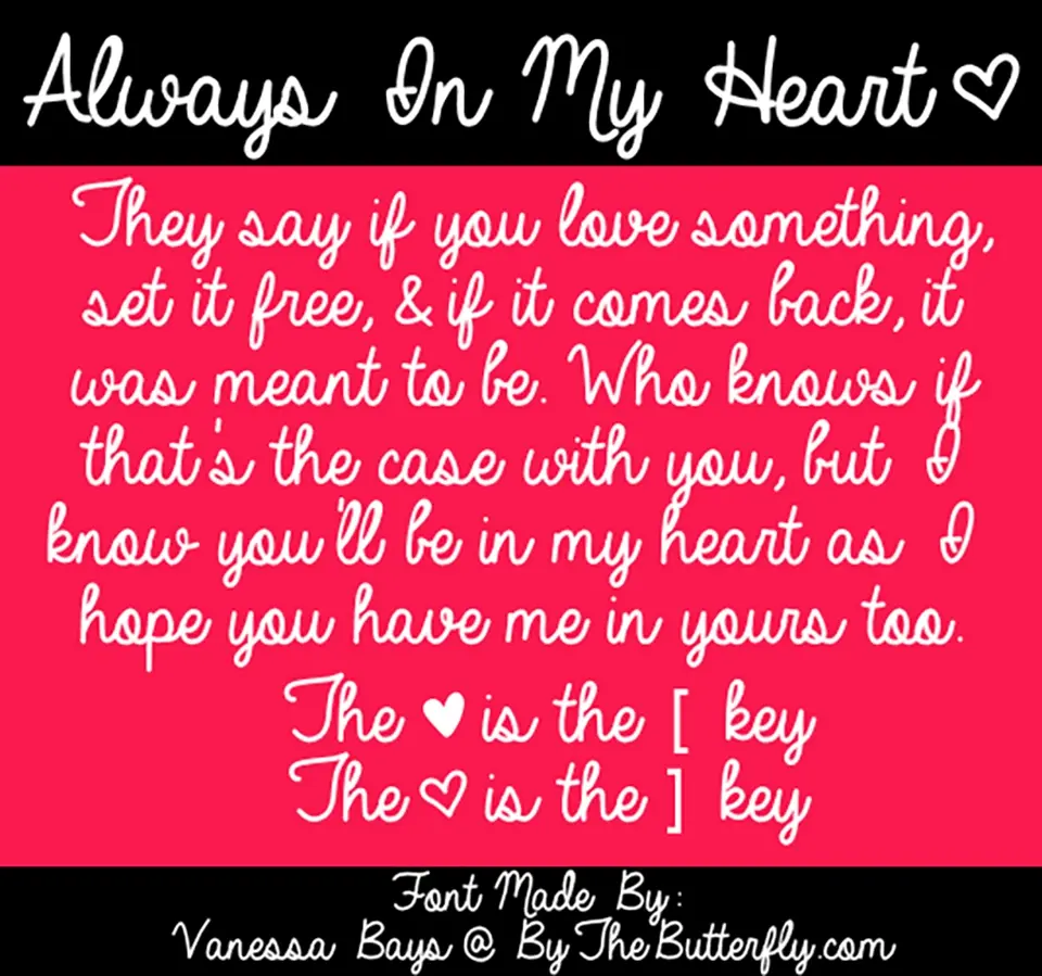 Always In My Heart Font