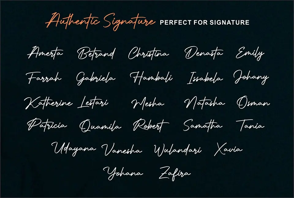 Authentic Signature Font
