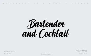 Bartender and Cocktail Font